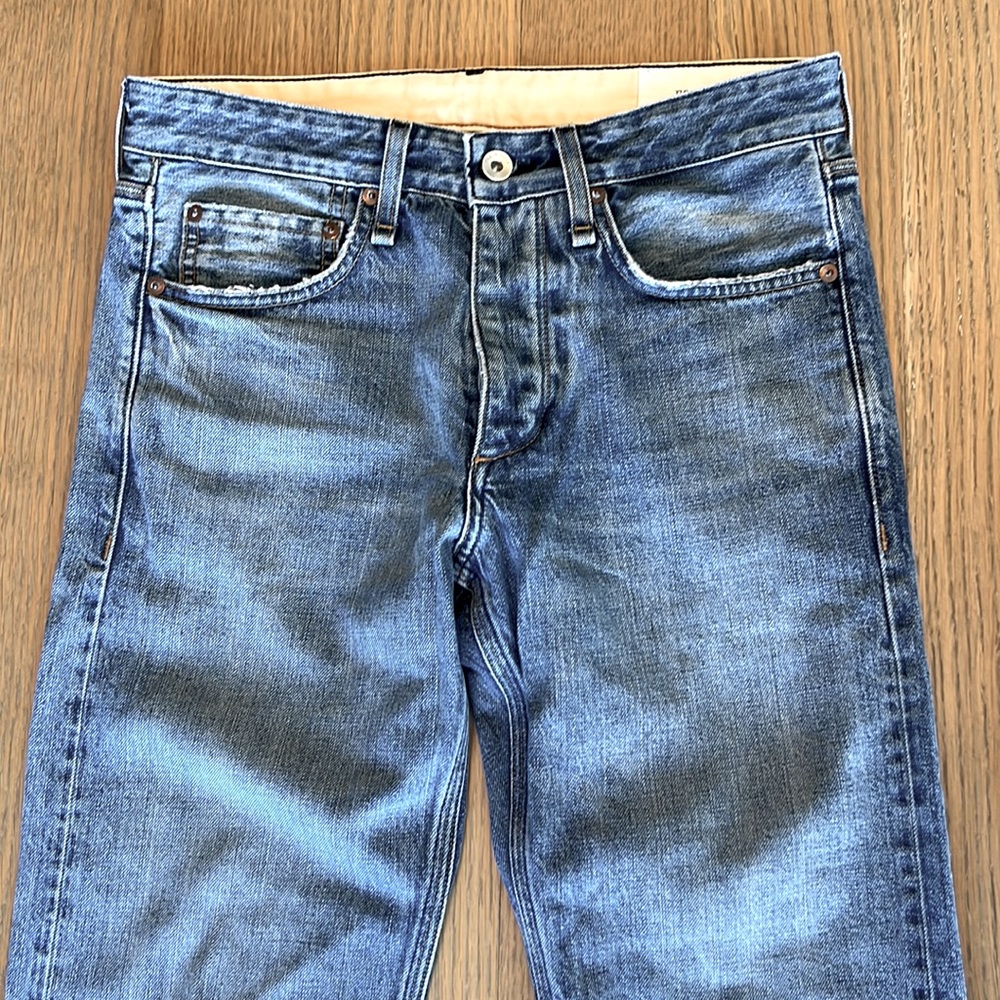 Rag & Bone Slim fit denim jeans, West Thirteen wash, Selvedge jeans, Size 28